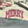 Coquette Pink Gilter Merry Christmas Side Bow Embroidered Sweatshirt Coqueete Christmas Embroidered Hoodie 3 512x512 2.jpg
