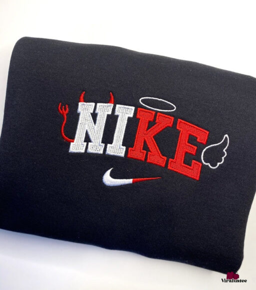 Customized Evil And Angel Nike Embroidered Sweatshirt Cute Gift For Her 0 512x579 1.jpg