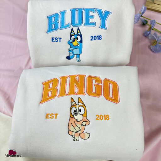 Cute Bluey Family Embroidered Sweatshirts Bluey Shirt Mothers Day Gift Gift For Dad 1 512x512 2.jpg