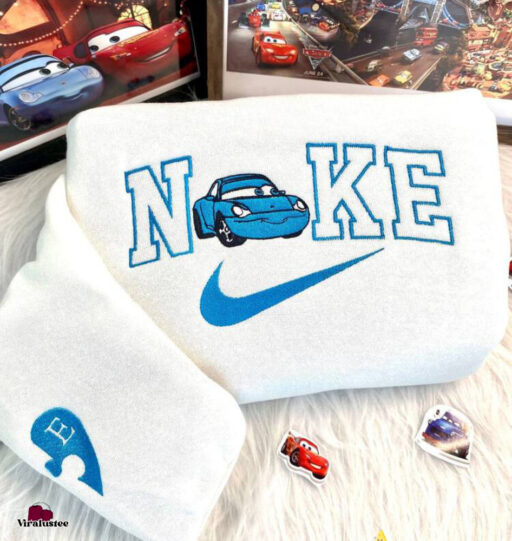 Cute Lightning McQueen And Sally Nike Embroidered Sweatshirts Nike Embroidery Matching Couple 1 512x541 1.jpg
