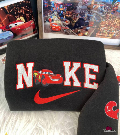 Cute Lightning McQueen And Sally Nike Embroidered Sweatshirts Nike Embroidery Matching Couple 2 512x573 1.jpg